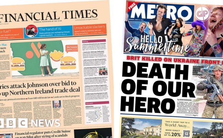  The Papers: PM warned over NI plans and death of Ukraine hero