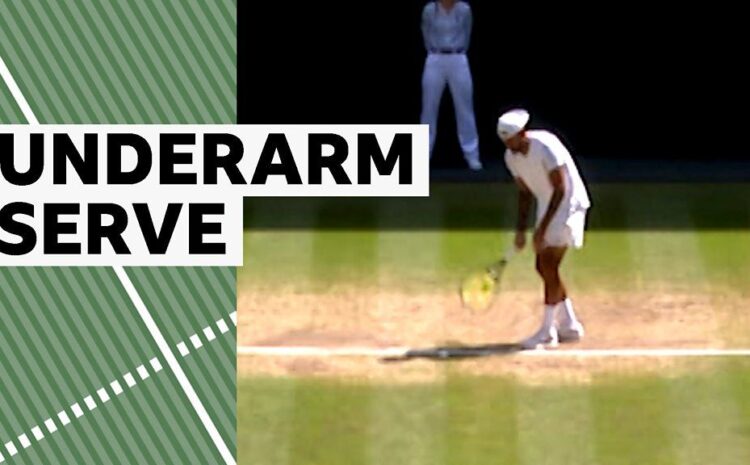  Wimbledon: Nick Kyrgios performs underarm serve against Novak Djokovic in men's final