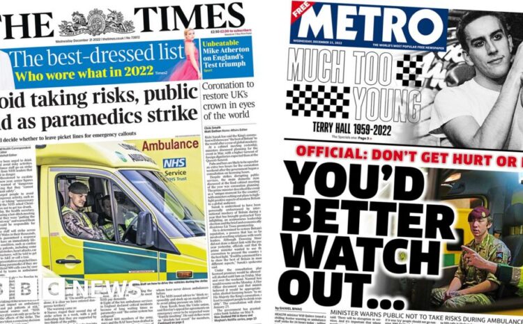  Newspaper headlines: 'You'd better watch out' and 'avoid taking risks'