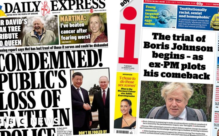  The Papers: Rotten Met and 'trial of Boris Johnson' begins