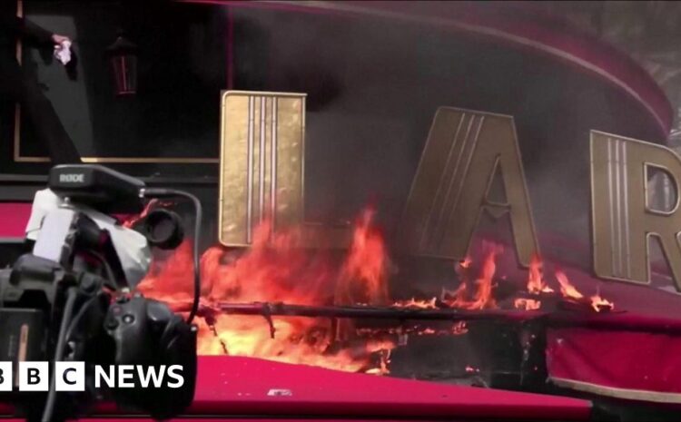  France pension protests: One of Macron’s favourite cafes in flames