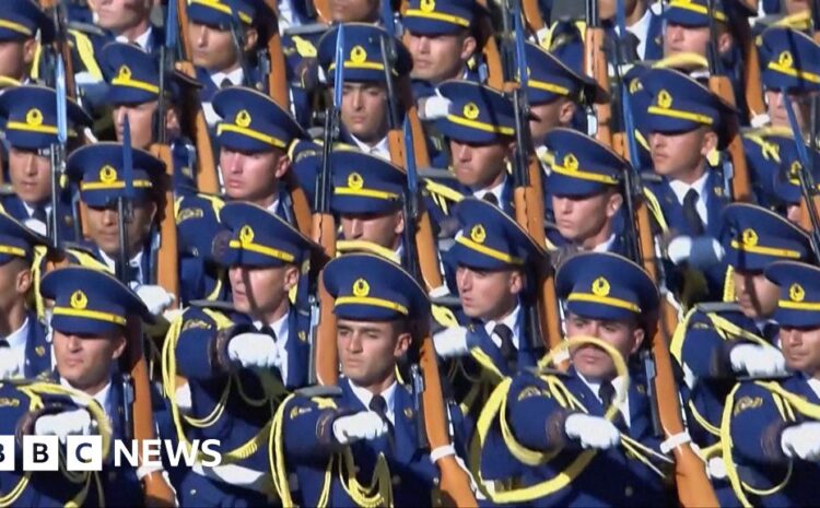  ‘No one can joke with us’: Azerbaijan parades army in Nagorno-Karabakh