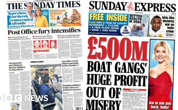  The Papers: 'Post Office fury intensifies' and '£500m boat gangs' huge profit'