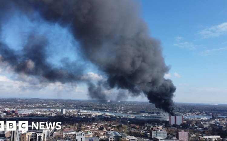  Major fire near Southampton's football ground