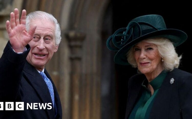  King smiles and waves as he arrives for Easter service